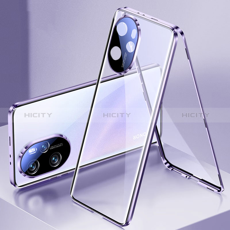 Custodia Lusso Alluminio Laterale Specchio 360 Gradi Cover per Huawei Honor 100 Pro 5G