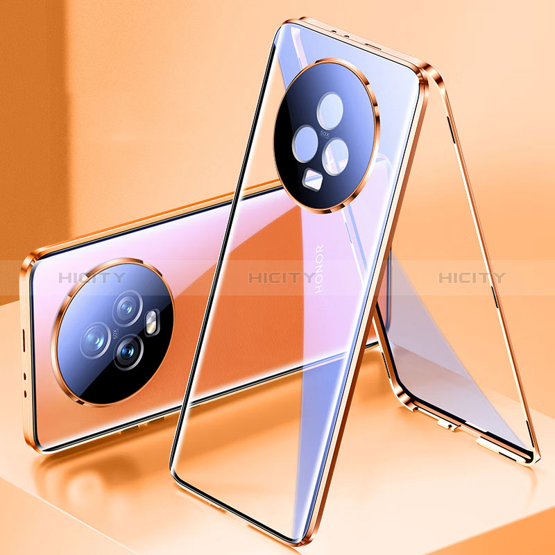 Custodia Lusso Alluminio Laterale Specchio 360 Gradi Cover per Huawei Honor Magic5 5G