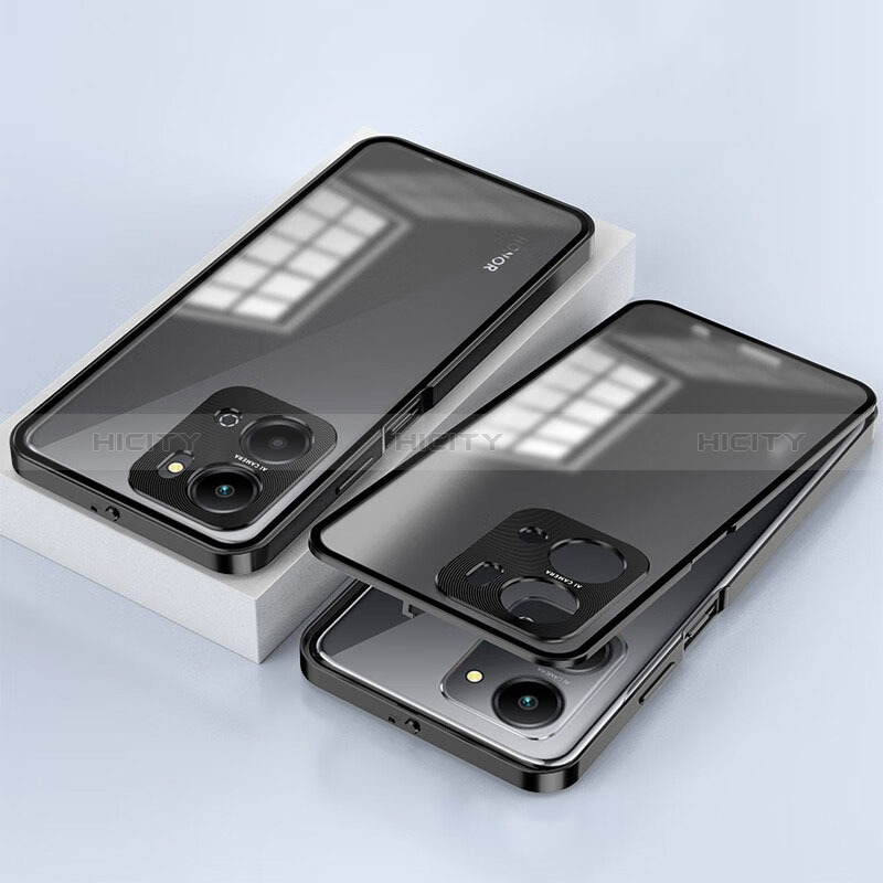 Custodia Lusso Alluminio Laterale Specchio 360 Gradi Cover per Huawei Honor X7a