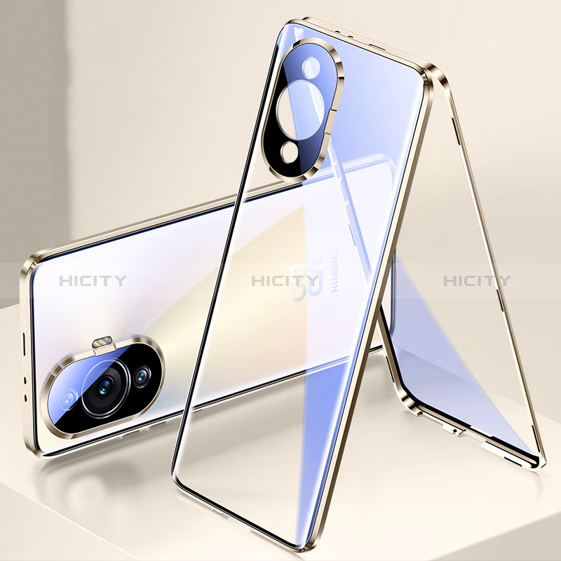 Custodia Lusso Alluminio Laterale Specchio 360 Gradi Cover per Huawei Nova 11 Pro
