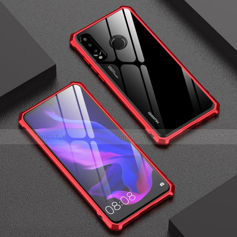 Custodia Lusso Alluminio Laterale Specchio 360 Gradi Cover per Huawei Nova 4e