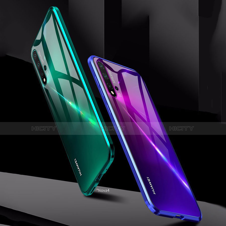 Custodia Lusso Alluminio Laterale Specchio 360 Gradi Cover per Huawei Nova 5 Pro