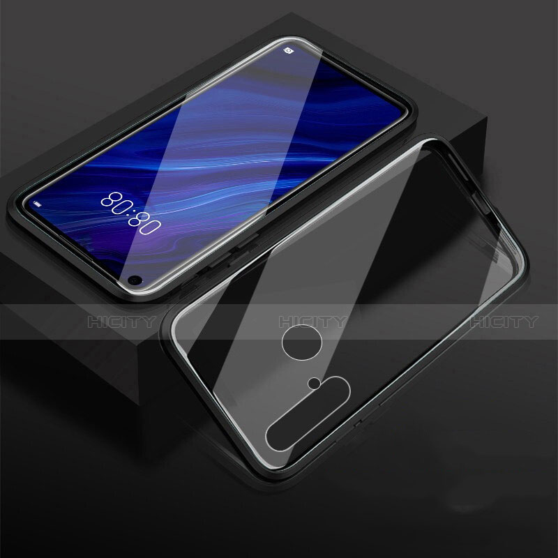 Custodia Lusso Alluminio Laterale Specchio 360 Gradi Cover per Huawei Nova 5i Nero