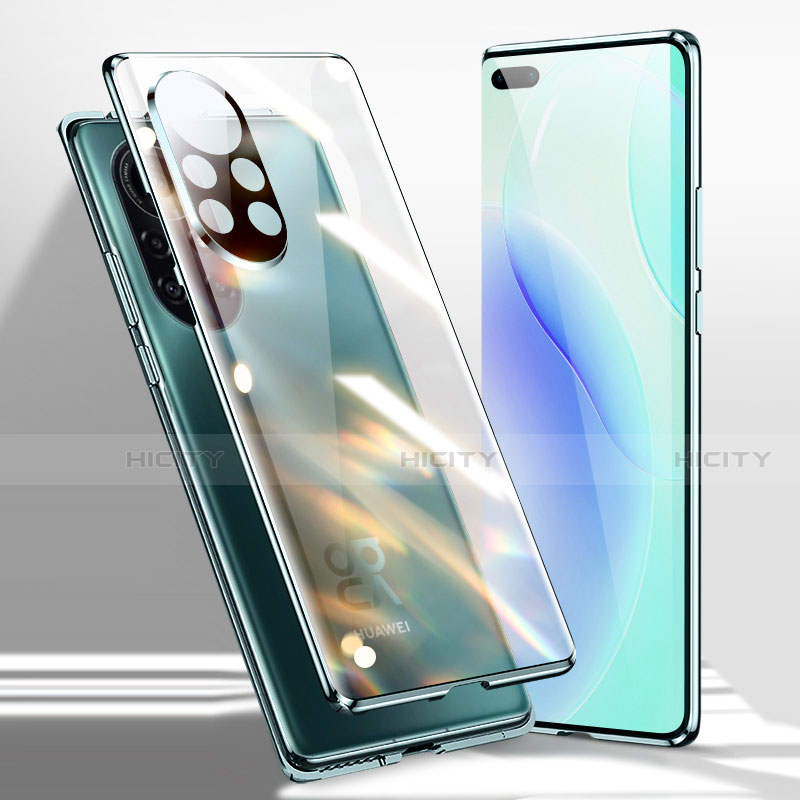 Custodia Lusso Alluminio Laterale Specchio 360 Gradi Cover per Huawei Nova 8 Pro 5G Verde