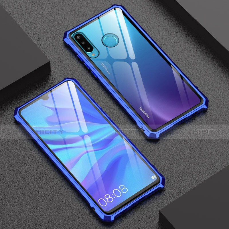 Custodia Lusso Alluminio Laterale Specchio 360 Gradi Cover per Huawei P30 Lite XL