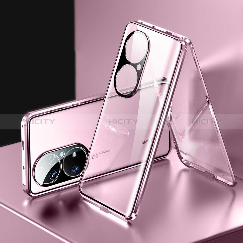 Custodia Lusso Alluminio Laterale Specchio 360 Gradi Cover per Huawei P50