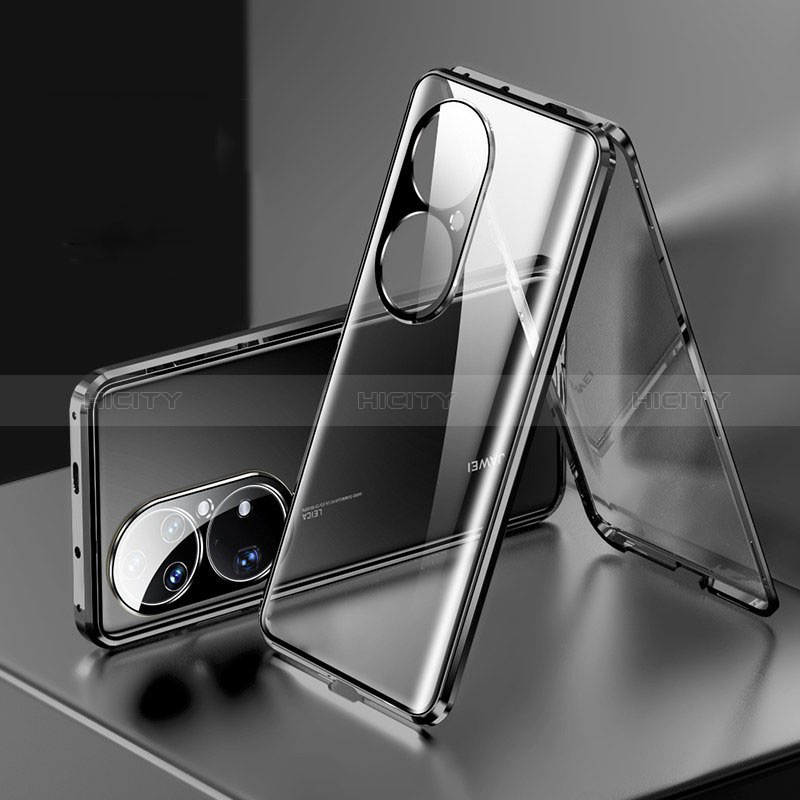 Custodia Lusso Alluminio Laterale Specchio 360 Gradi Cover per Huawei P50 Pro