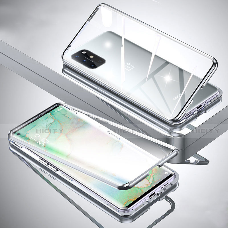 Custodia Lusso Alluminio Laterale Specchio 360 Gradi Cover per OnePlus 8T 5G