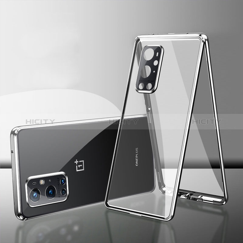 Custodia Lusso Alluminio Laterale Specchio 360 Gradi Cover per OnePlus 9 Pro 5G