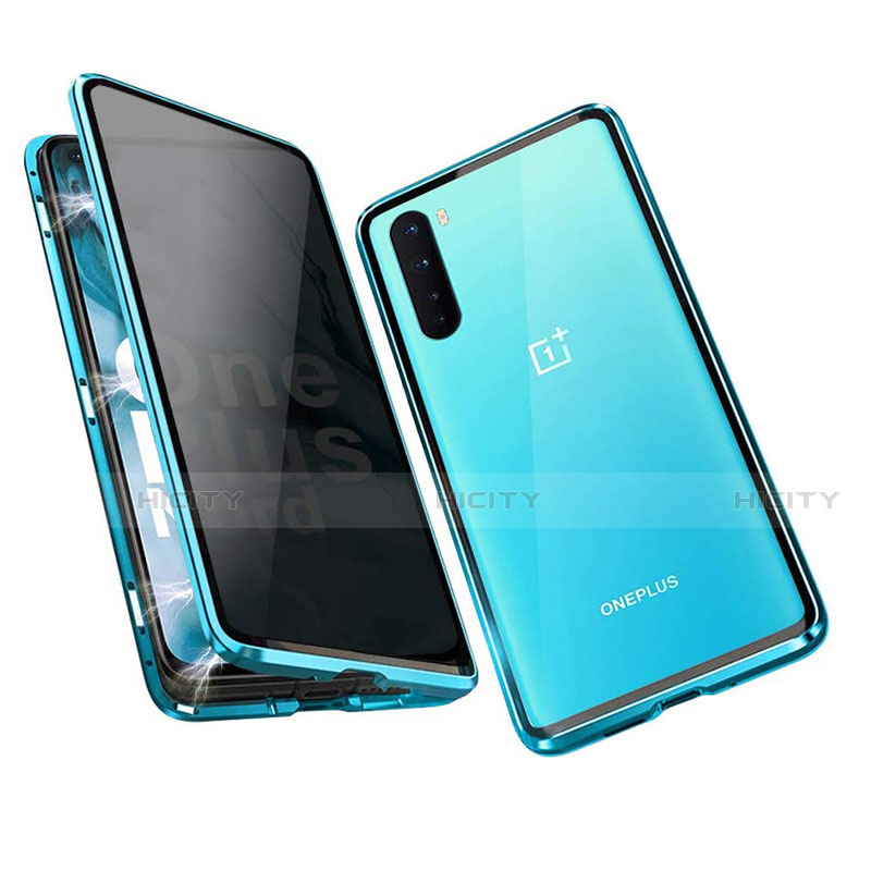 Custodia Lusso Alluminio Laterale Specchio 360 Gradi Cover per OnePlus Nord