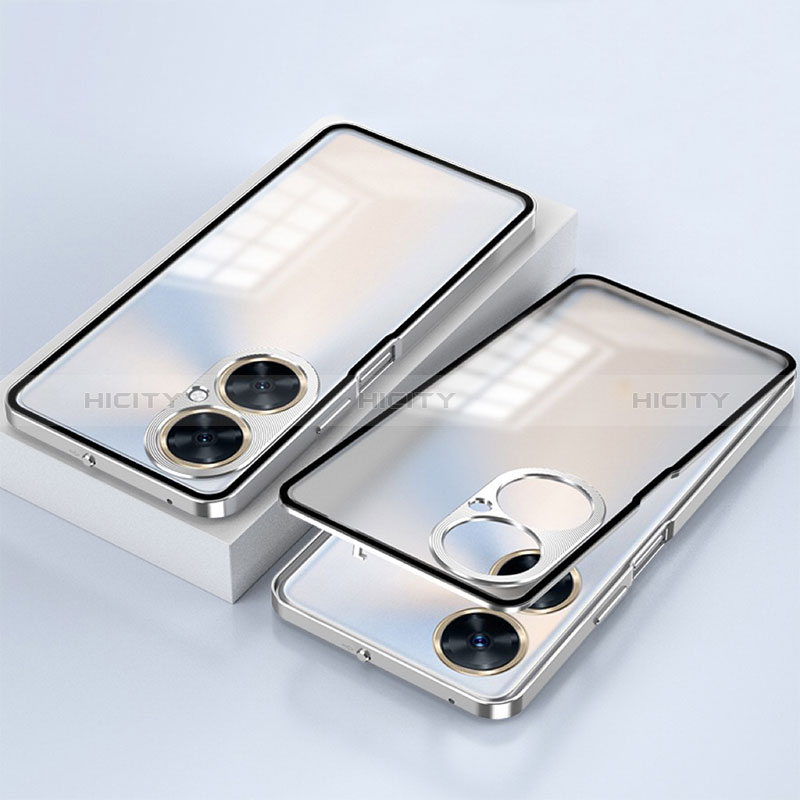 Custodia Lusso Alluminio Laterale Specchio 360 Gradi Cover per OnePlus Nord CE 3 Lite 5G