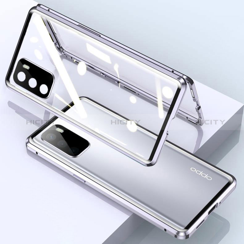 Custodia Lusso Alluminio Laterale Specchio 360 Gradi Cover per Oppo A16