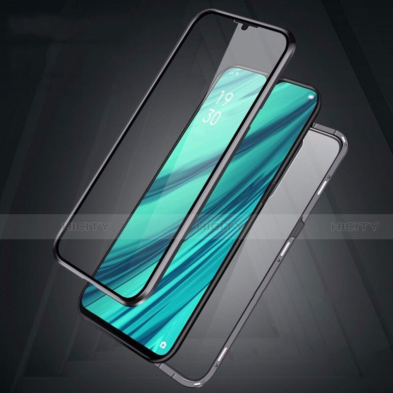 Custodia Lusso Alluminio Laterale Specchio 360 Gradi Cover per Oppo A9