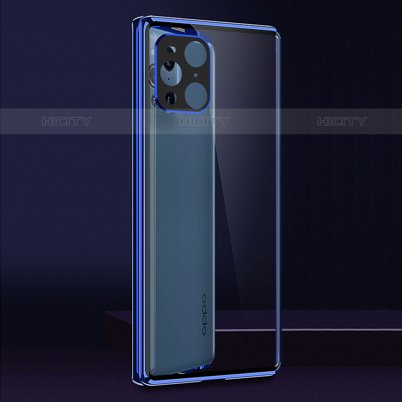 Custodia Lusso Alluminio Laterale Specchio 360 Gradi Cover per Oppo Find X3 Pro 5G