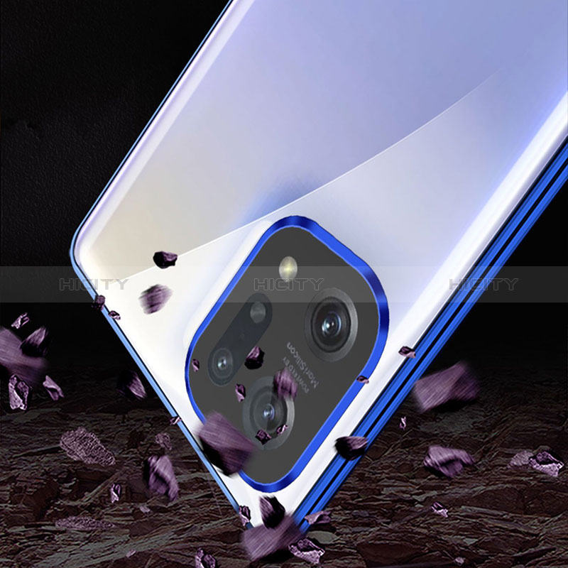Custodia Lusso Alluminio Laterale Specchio 360 Gradi Cover per Oppo Find X5 5G