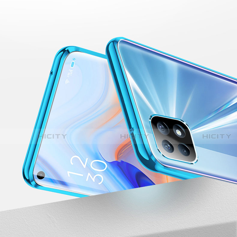 Custodia Lusso Alluminio Laterale Specchio 360 Gradi Cover per Oppo Reno4 SE 5G