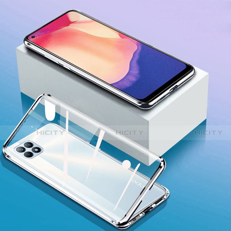 Custodia Lusso Alluminio Laterale Specchio 360 Gradi Cover per Oppo Reno4 SE 5G