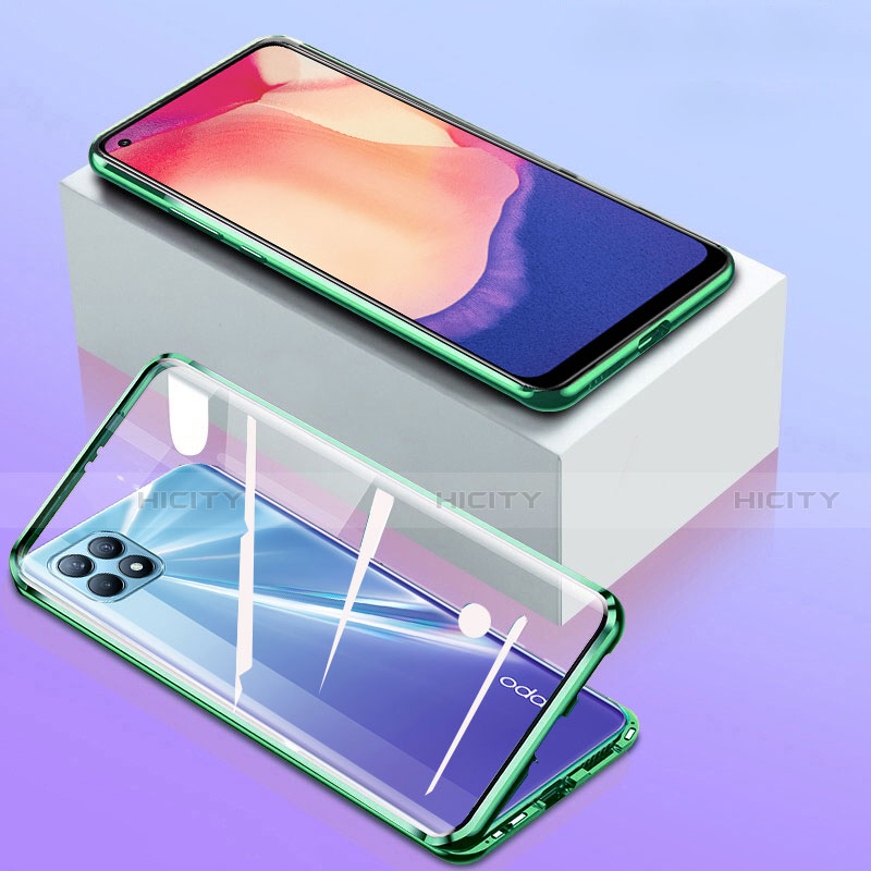 Custodia Lusso Alluminio Laterale Specchio 360 Gradi Cover per Oppo Reno4 SE 5G