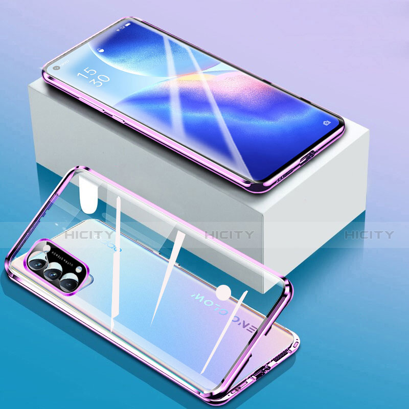 Custodia Lusso Alluminio Laterale Specchio 360 Gradi Cover per Oppo Reno5 5G