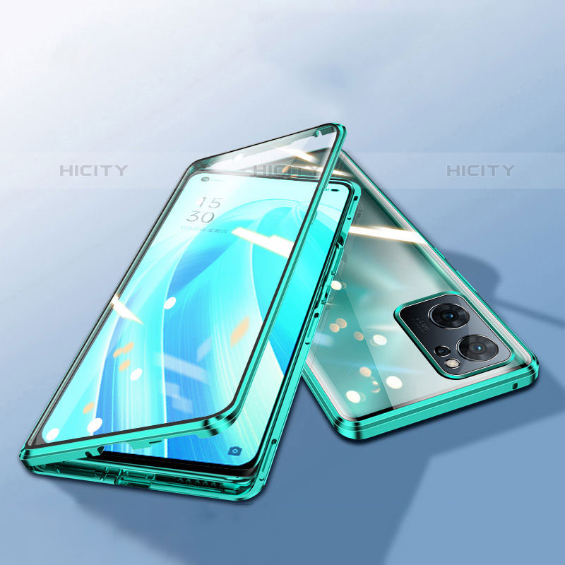 Custodia Lusso Alluminio Laterale Specchio 360 Gradi Cover per Oppo Reno7 Pro 5G