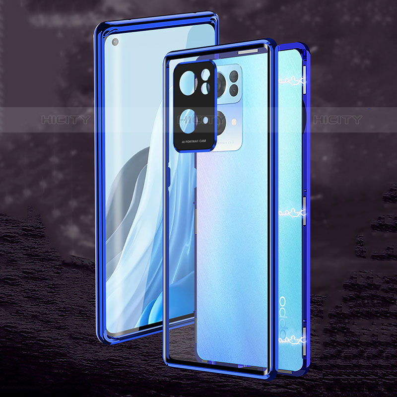 Custodia Lusso Alluminio Laterale Specchio 360 Gradi Cover per Oppo Reno7 Pro 5G