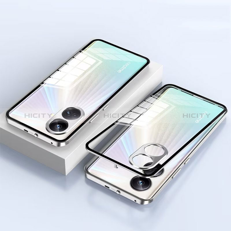 Custodia Lusso Alluminio Laterale Specchio 360 Gradi Cover per Realme 10 Pro+ Plus 5G