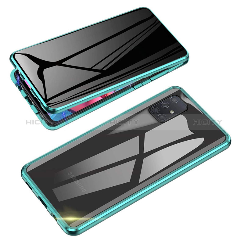 Custodia Lusso Alluminio Laterale Specchio 360 Gradi Cover per Samsung Galaxy M80S Verde