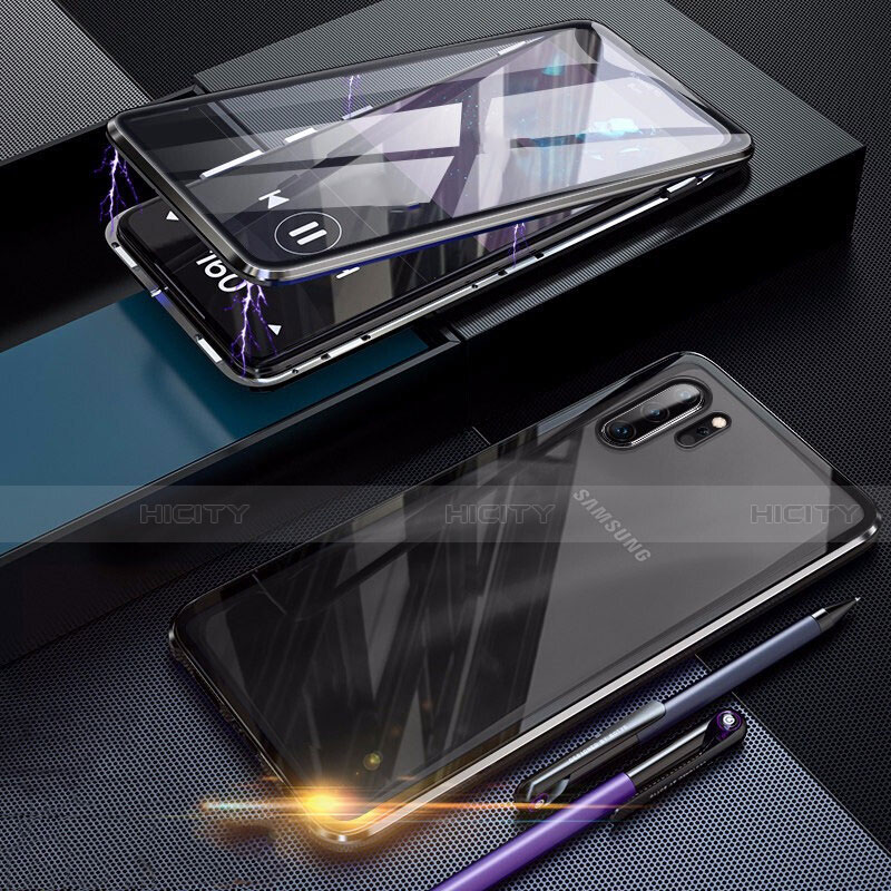 Custodia Lusso Alluminio Laterale Specchio 360 Gradi Cover per Samsung Galaxy Note 10 Plus 5G Nero