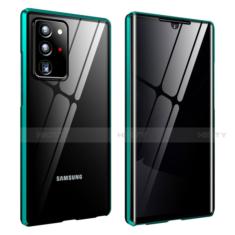 Custodia Lusso Alluminio Laterale Specchio 360 Gradi Cover per Samsung Galaxy Note 20 Ultra 5G Verde