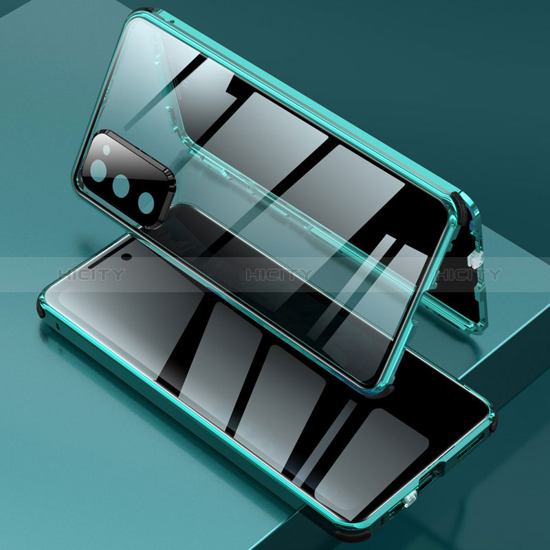 Custodia Lusso Alluminio Laterale Specchio 360 Gradi Cover per Samsung Galaxy S20 FE (2022) 5G Verde