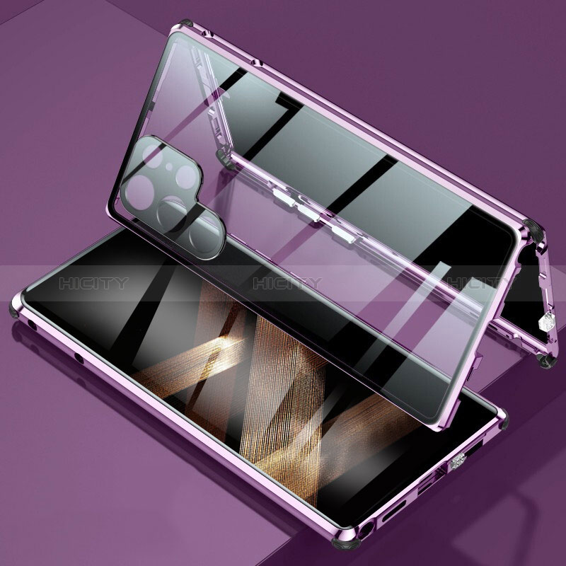 Custodia Lusso Alluminio Laterale Specchio 360 Gradi Cover per Samsung Galaxy S24 Ultra 5G