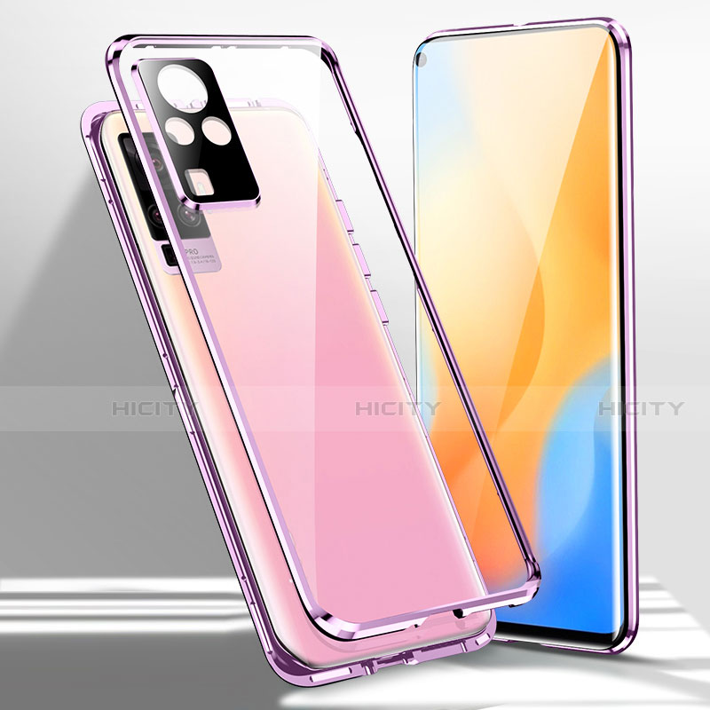 Custodia Lusso Alluminio Laterale Specchio 360 Gradi Cover per Vivo X50 Pro 5G