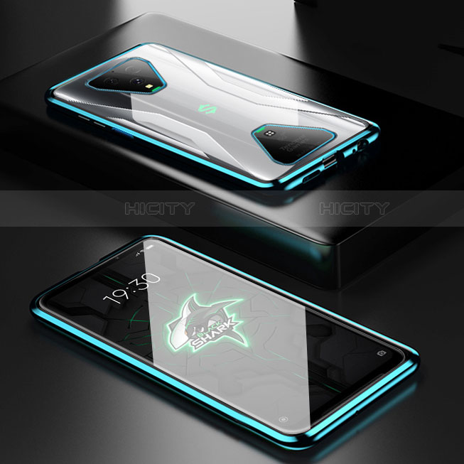 Custodia Lusso Alluminio Laterale Specchio 360 Gradi Cover per Xiaomi Black Shark 3 Verde