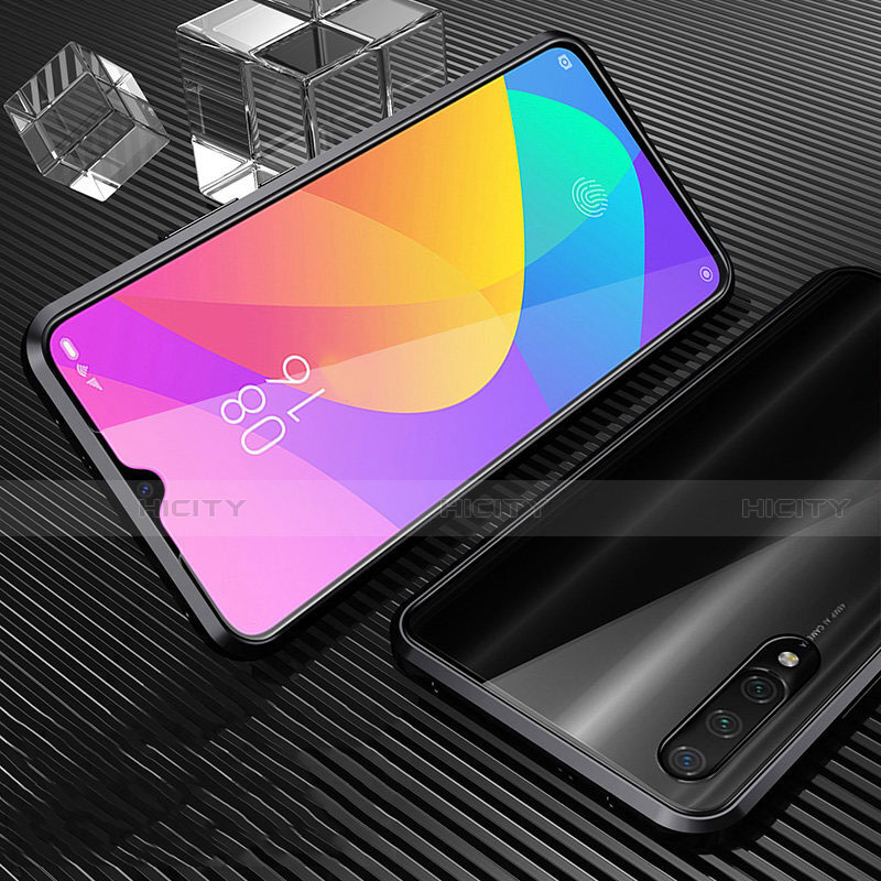 Custodia Lusso Alluminio Laterale Specchio 360 Gradi Cover per Xiaomi CC9e Nero