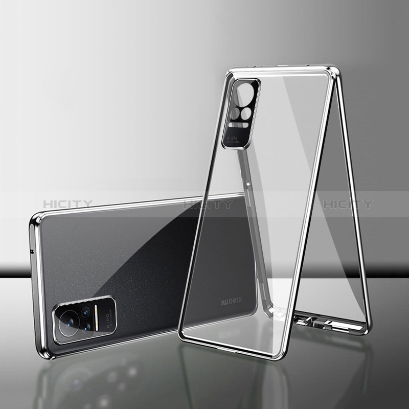 Custodia Lusso Alluminio Laterale Specchio 360 Gradi Cover per Xiaomi Civi 5G Argento