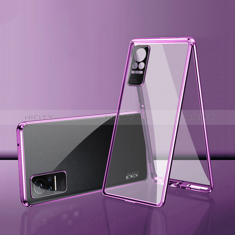 Custodia Lusso Alluminio Laterale Specchio 360 Gradi Cover per Xiaomi Civi 5G Viola