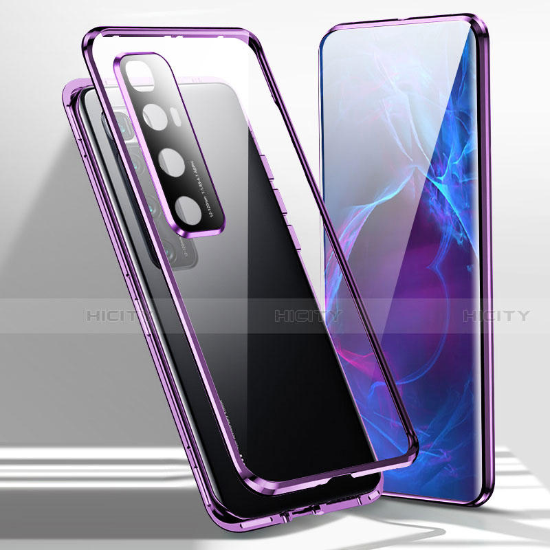 Custodia Lusso Alluminio Laterale Specchio 360 Gradi Cover per Xiaomi Mi 10 Ultra Viola