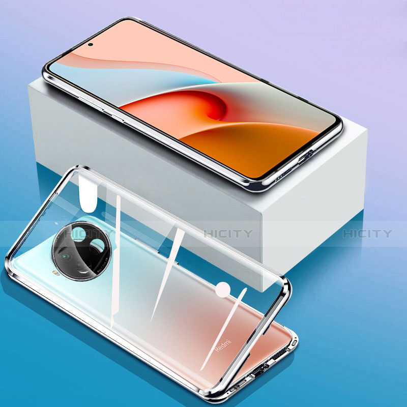 Custodia Lusso Alluminio Laterale Specchio 360 Gradi Cover per Xiaomi Mi 10i 5G Argento