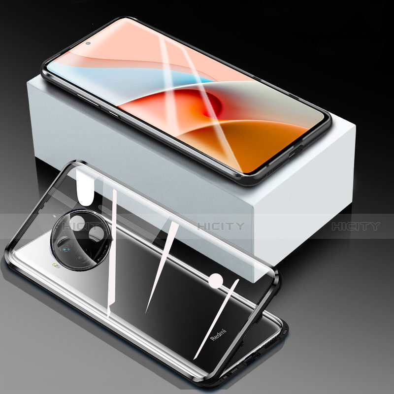 Custodia Lusso Alluminio Laterale Specchio 360 Gradi Cover per Xiaomi Mi 10T Lite 5G Nero