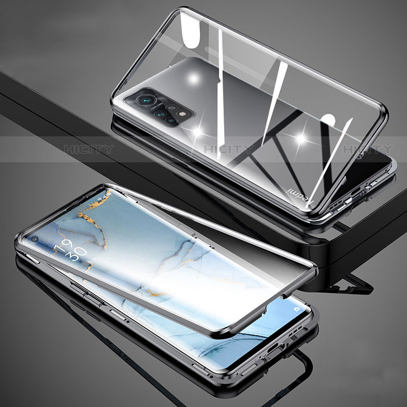 Custodia Lusso Alluminio Laterale Specchio 360 Gradi Cover per Xiaomi Mi 10T Pro 5G Nero