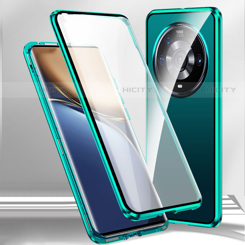 Custodia Lusso Alluminio Laterale Specchio 360 Gradi Cover per Xiaomi Mi 12 Ultra 5G Verde
