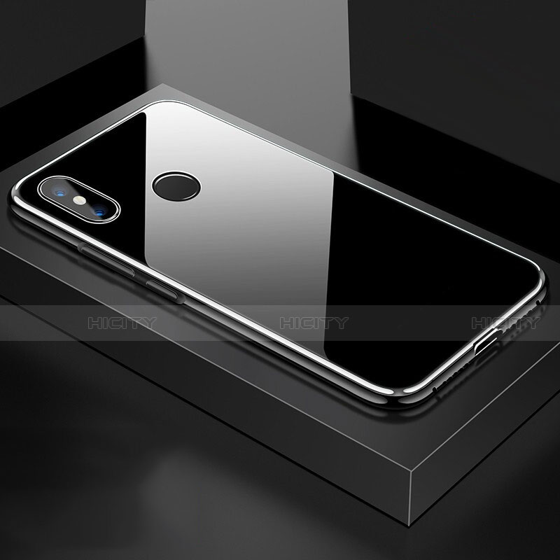 Custodia Lusso Alluminio Laterale Specchio 360 Gradi Cover per Xiaomi Mi 8 Argento