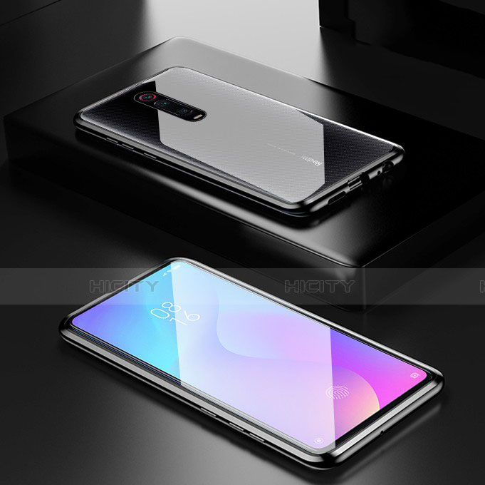 Custodia Lusso Alluminio Laterale Specchio 360 Gradi Cover per Xiaomi Mi 9T Nero