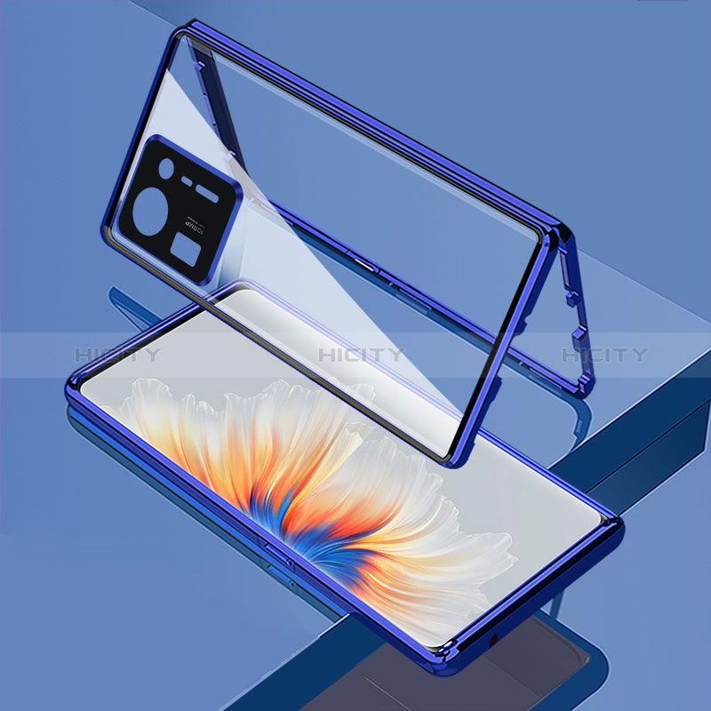 Custodia Lusso Alluminio Laterale Specchio 360 Gradi Cover per Xiaomi Mi Mix 4 5G Blu