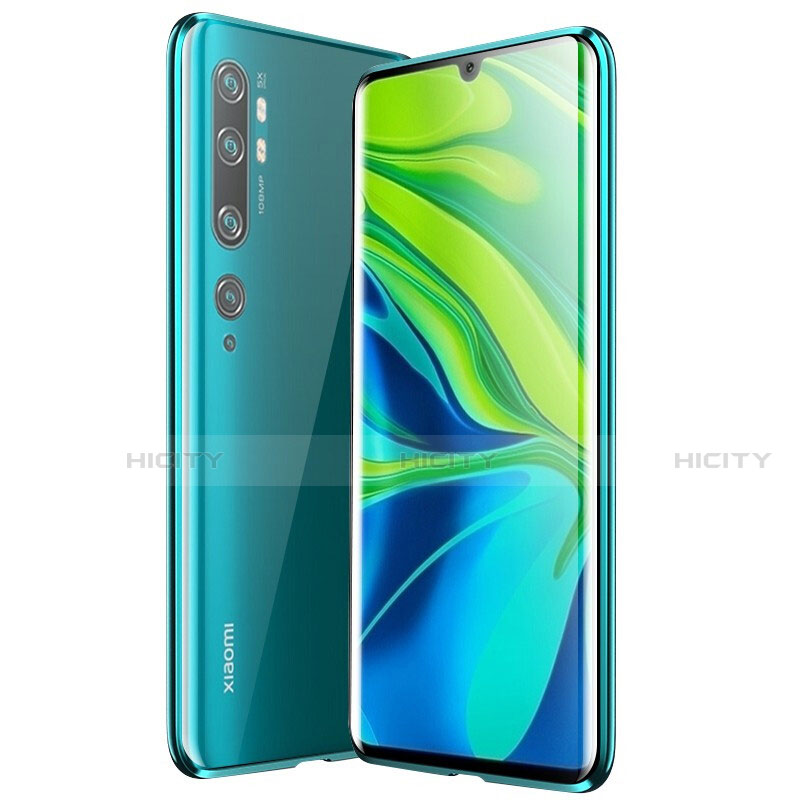 Custodia Lusso Alluminio Laterale Specchio 360 Gradi Cover per Xiaomi Mi Note 10 Verde