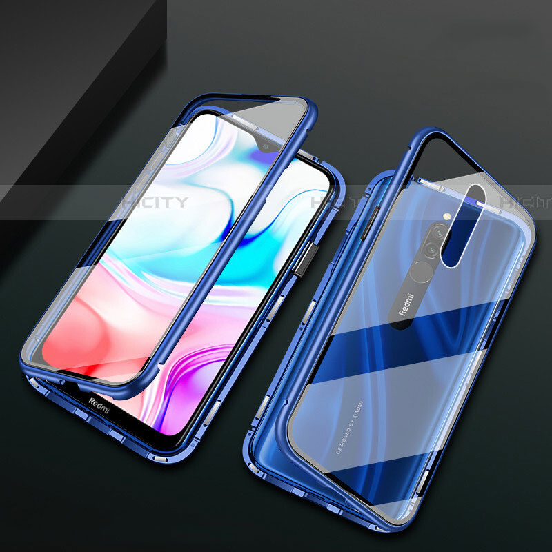 Custodia Lusso Alluminio Laterale Specchio 360 Gradi Cover per Xiaomi Redmi 8