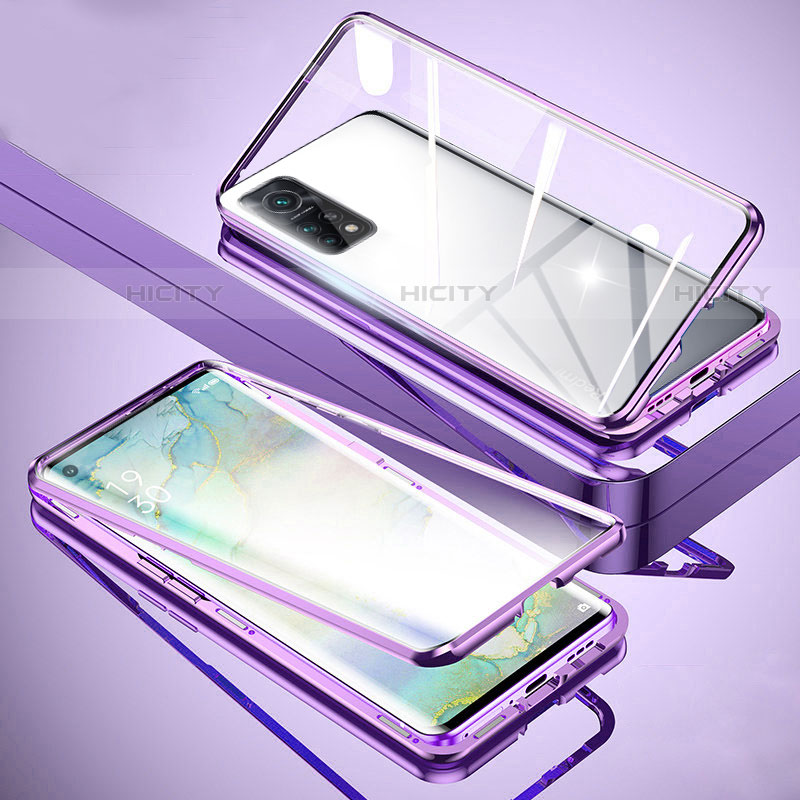 Custodia Lusso Alluminio Laterale Specchio 360 Gradi Cover per Xiaomi Redmi K30S 5G Lavanda