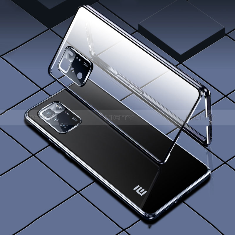Custodia Lusso Alluminio Laterale Specchio 360 Gradi Cover per Xiaomi Redmi Note 10 5G