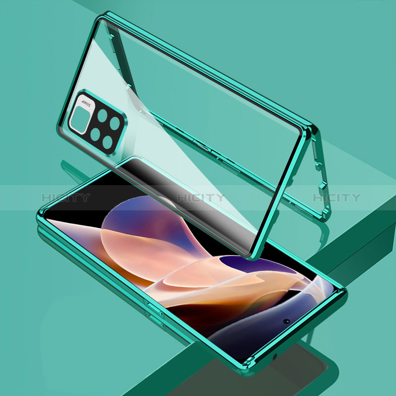 Custodia Lusso Alluminio Laterale Specchio 360 Gradi Cover per Xiaomi Redmi Note 11 Pro+ Plus 5G