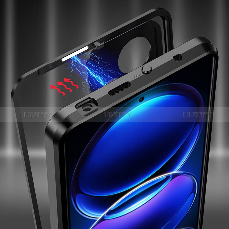 Custodia Lusso Alluminio Laterale Specchio 360 Gradi Cover per Xiaomi Redmi Note 12 Pro 5G